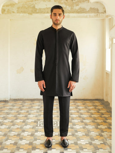Men's Black Kurta Pajama - EMTSC23-107