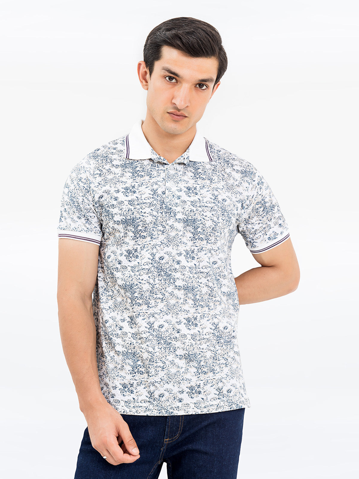 Men's White Polo Shirt - EMTPS23-027