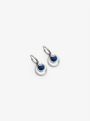 Blue Spark Silver Hoops Earrings - EAWE5-079