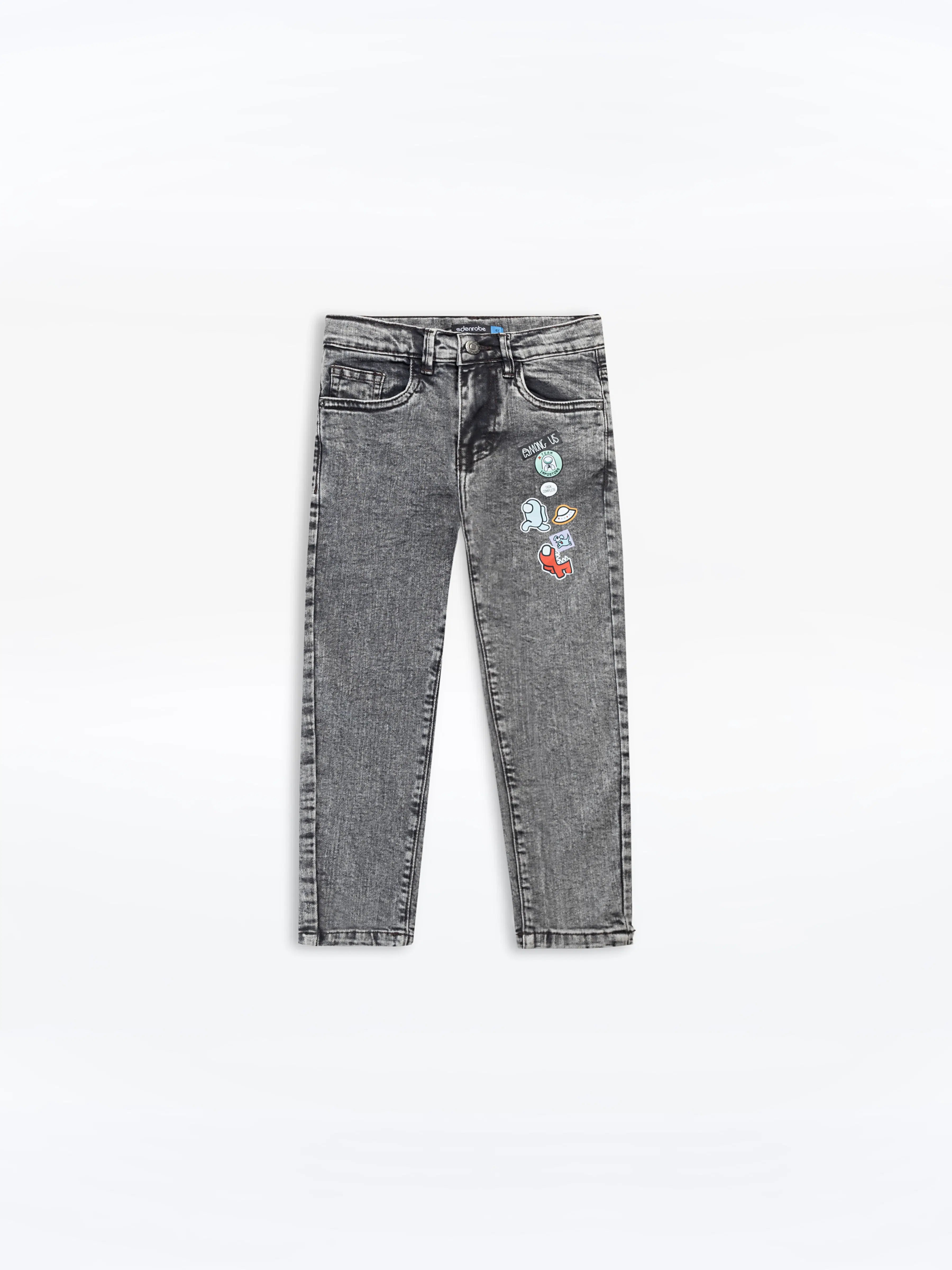 Boy's Light Grey Denim Pant - EBBDP24-031