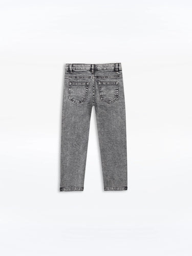Boy's Light Grey Denim Pant - EBBDP24-031