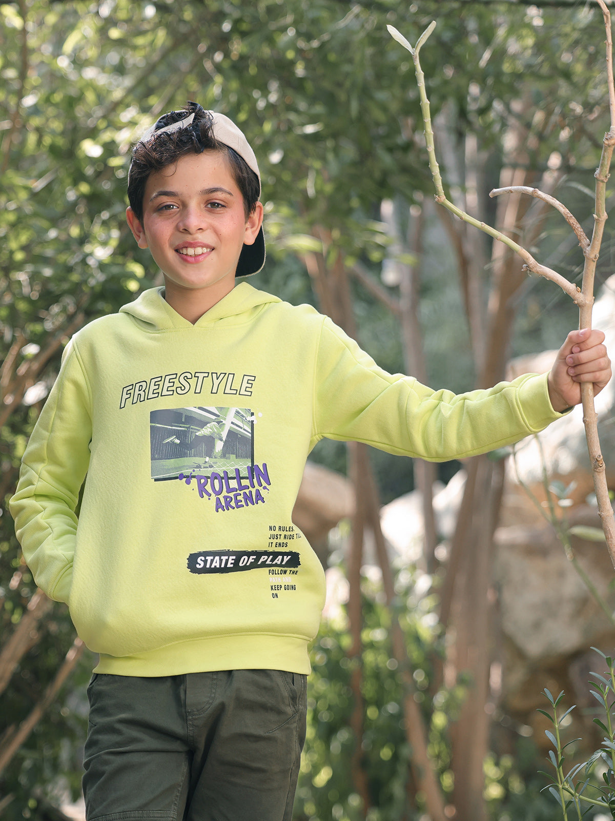 Boy's Lime Green Hoodie - EBTH23-003