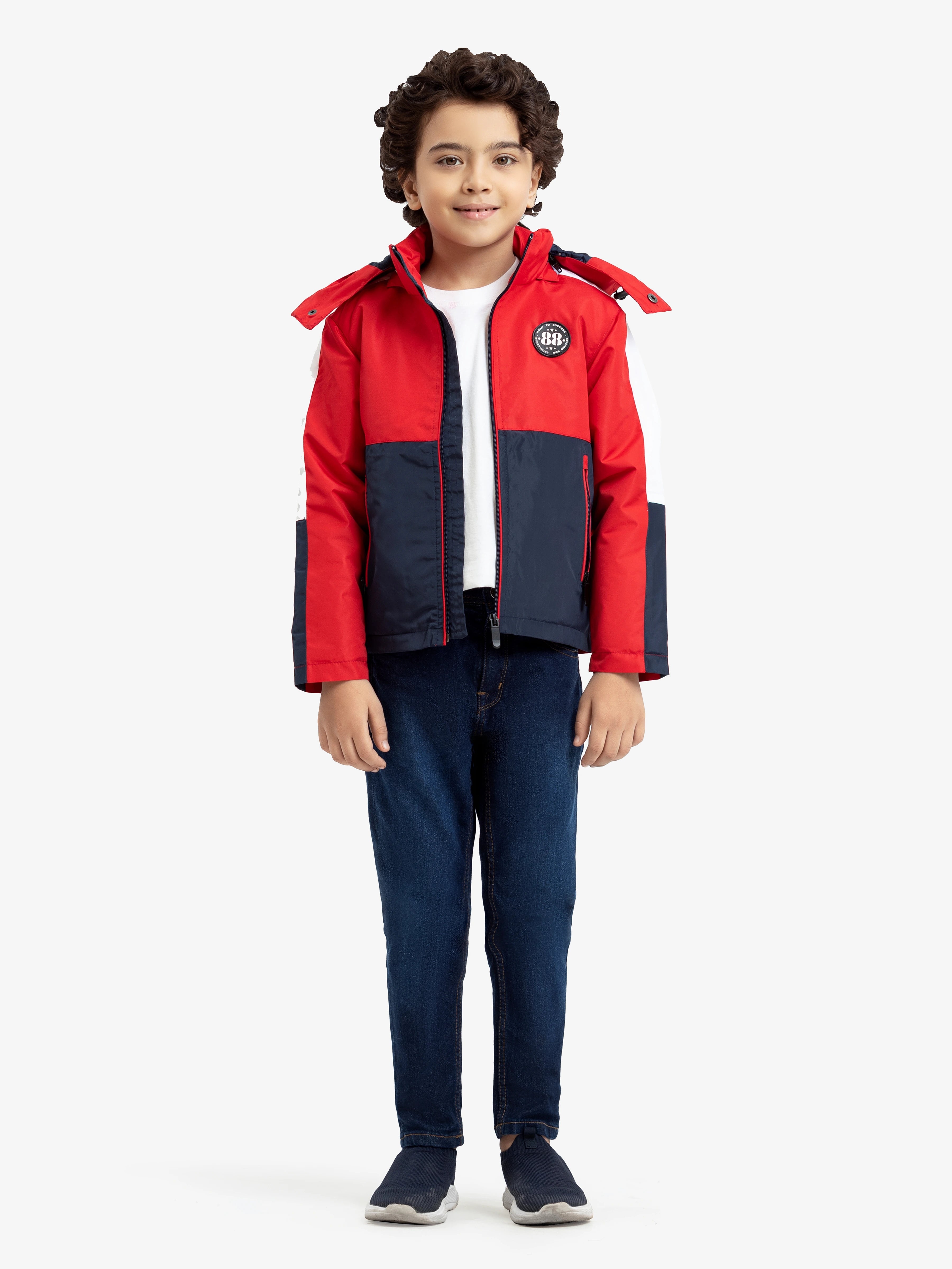 Boy's Red Multi Jacket - EBTJP23-003