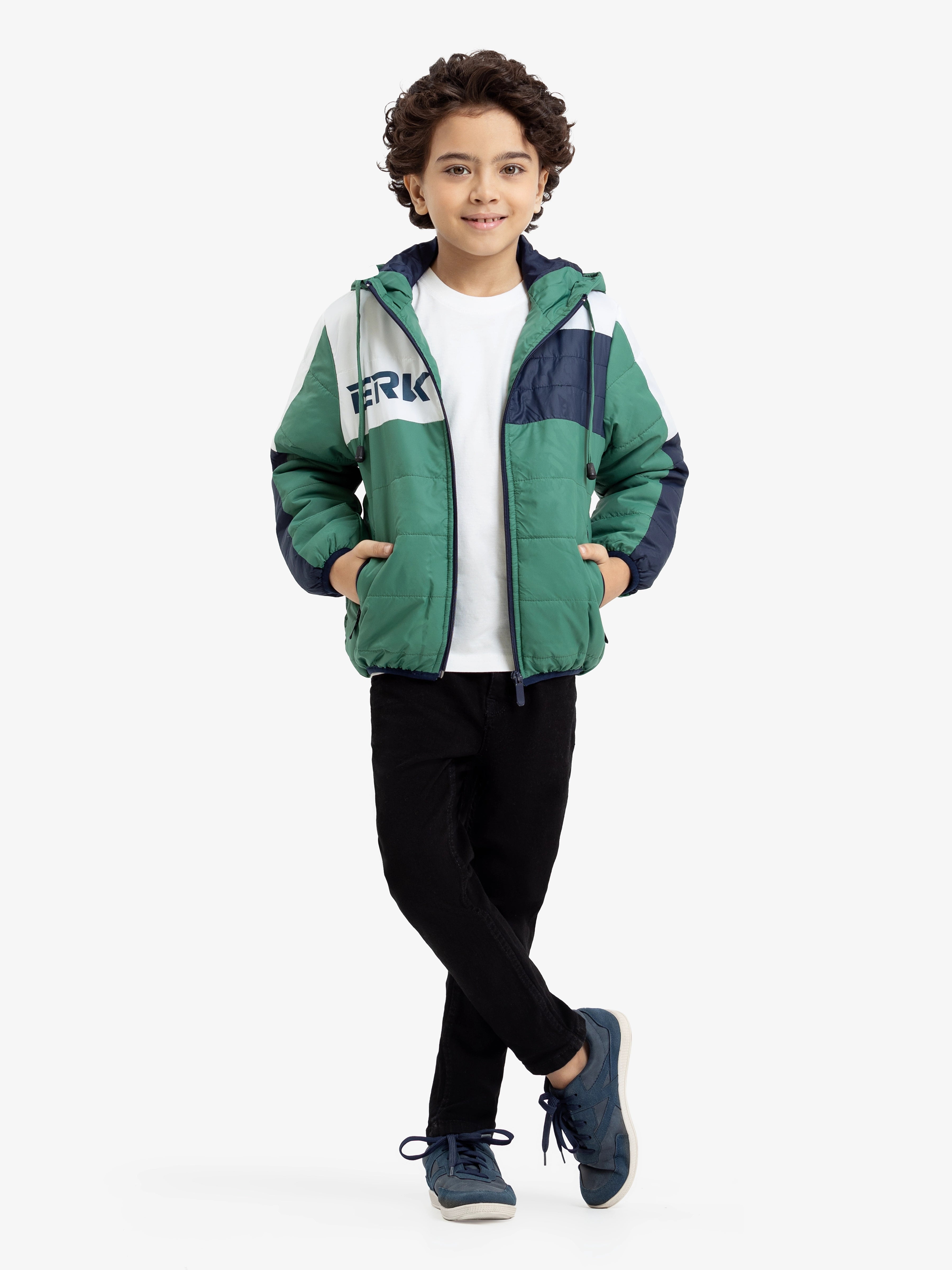 Boy's Green Multi Jacket - EBTJP23-006