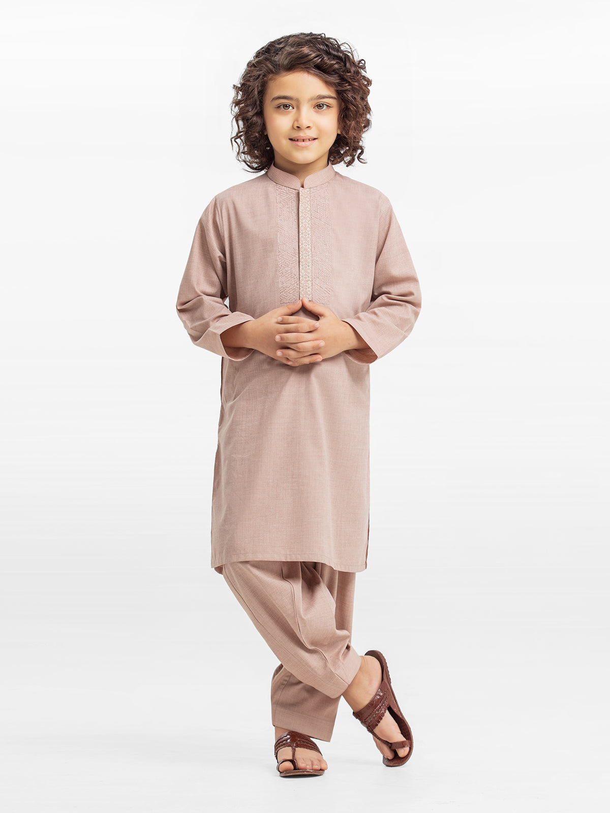 Boy's Tea Pink Kurta Shalwar - EBTKS24-3916