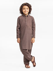 Boy's Brown Kurta Shalwar - EBTKS24-3917