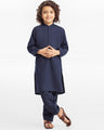 Boy's Navy Blue Kurta Shalwar - EBTKS24-3947