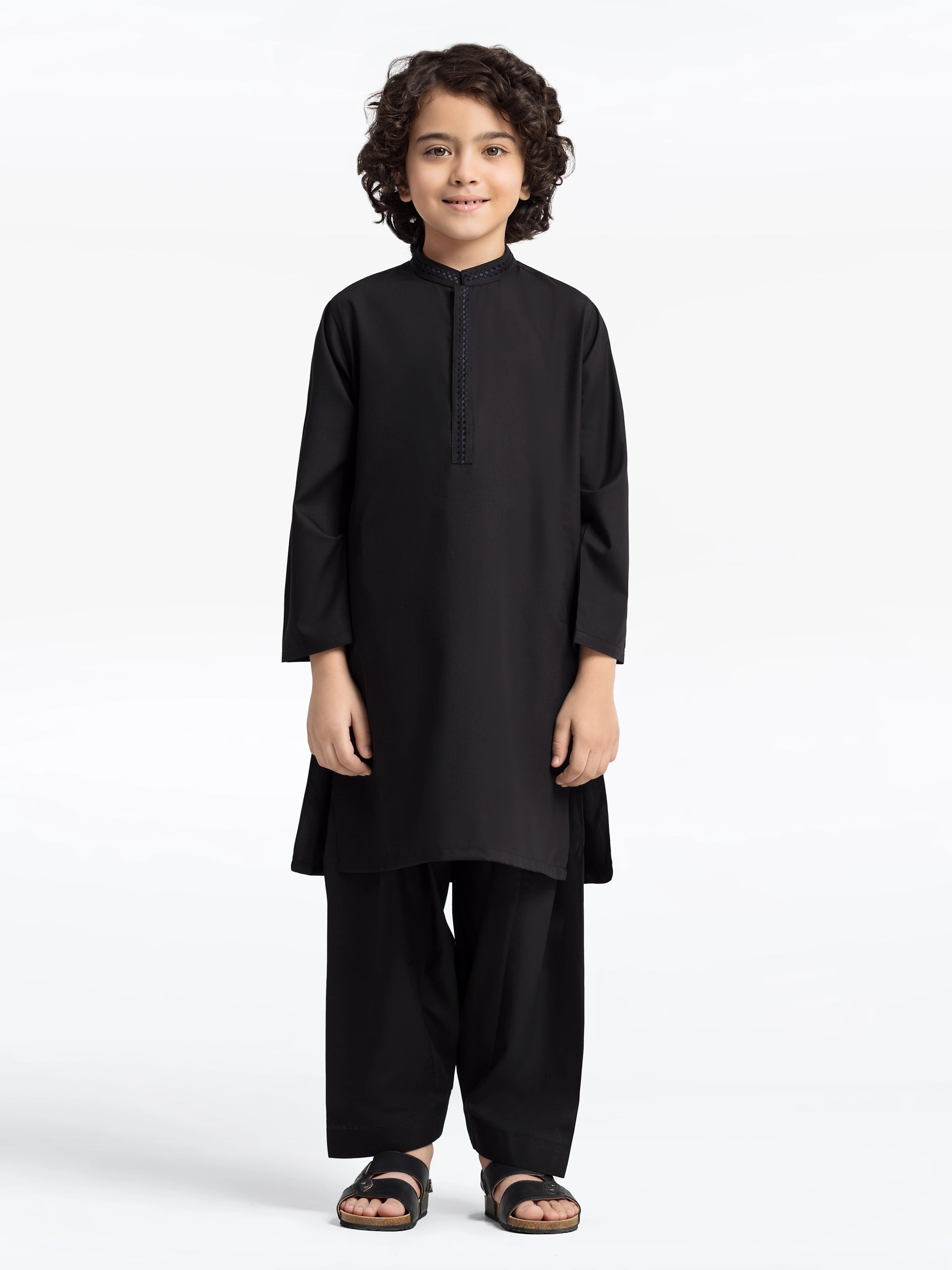 Boy's Black Kurta Shalwar - EBTKS24-3966