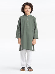 Boy's Dark Sage Kurta - EBTK24-3980