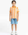 Boy's Orange & White Polo Shirt - EBTPS24-002