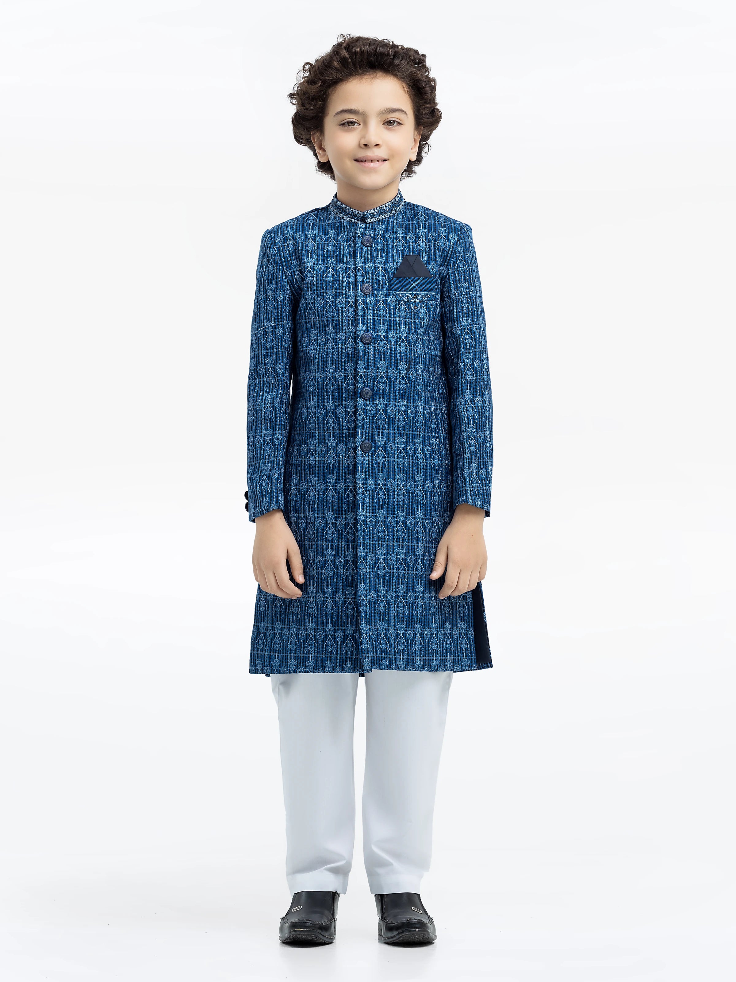 Boy's Blue Sherwani - EBTS5-34024