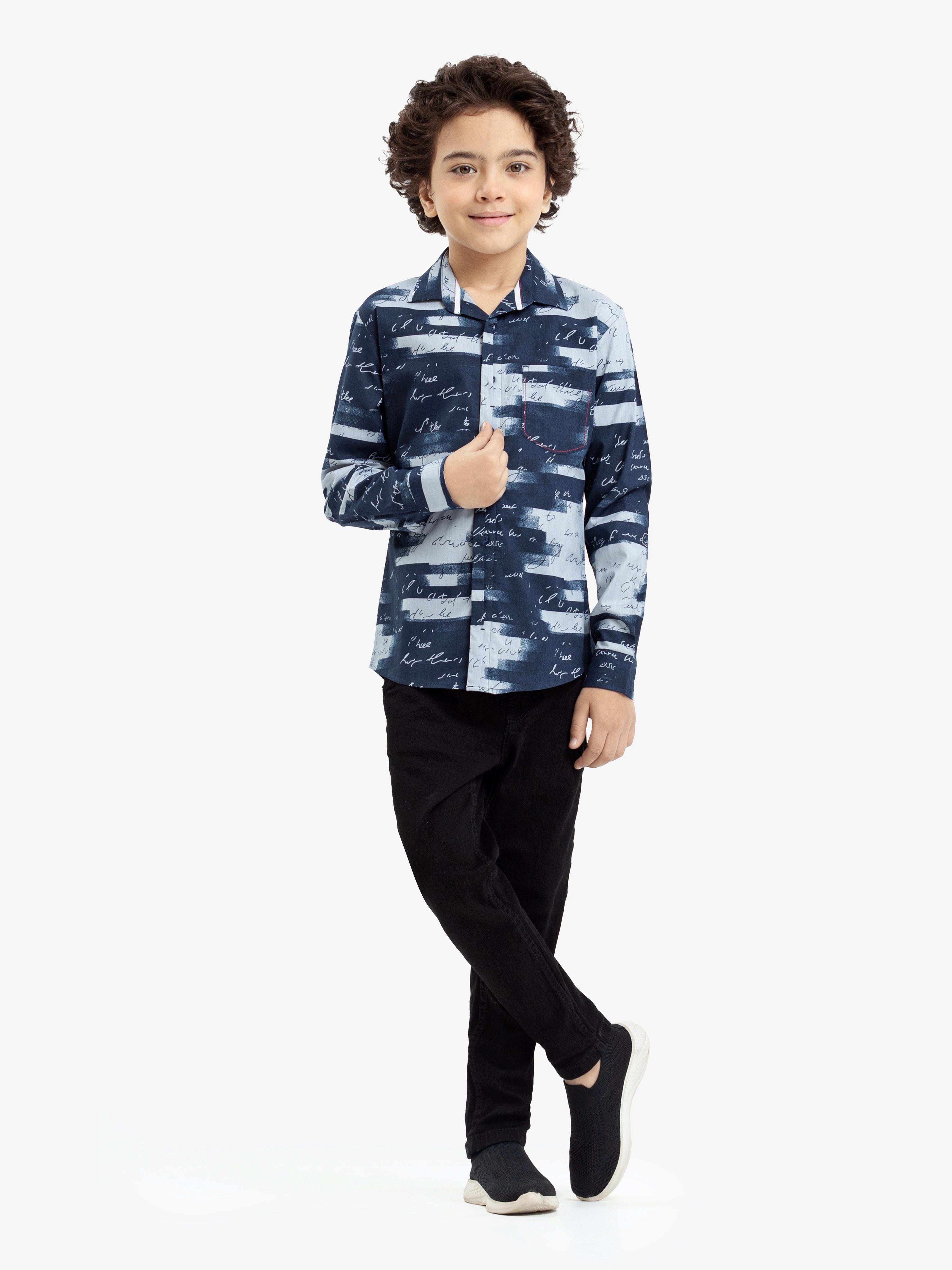 Boy's Navy & Grey Shirt - EBTS24-27545