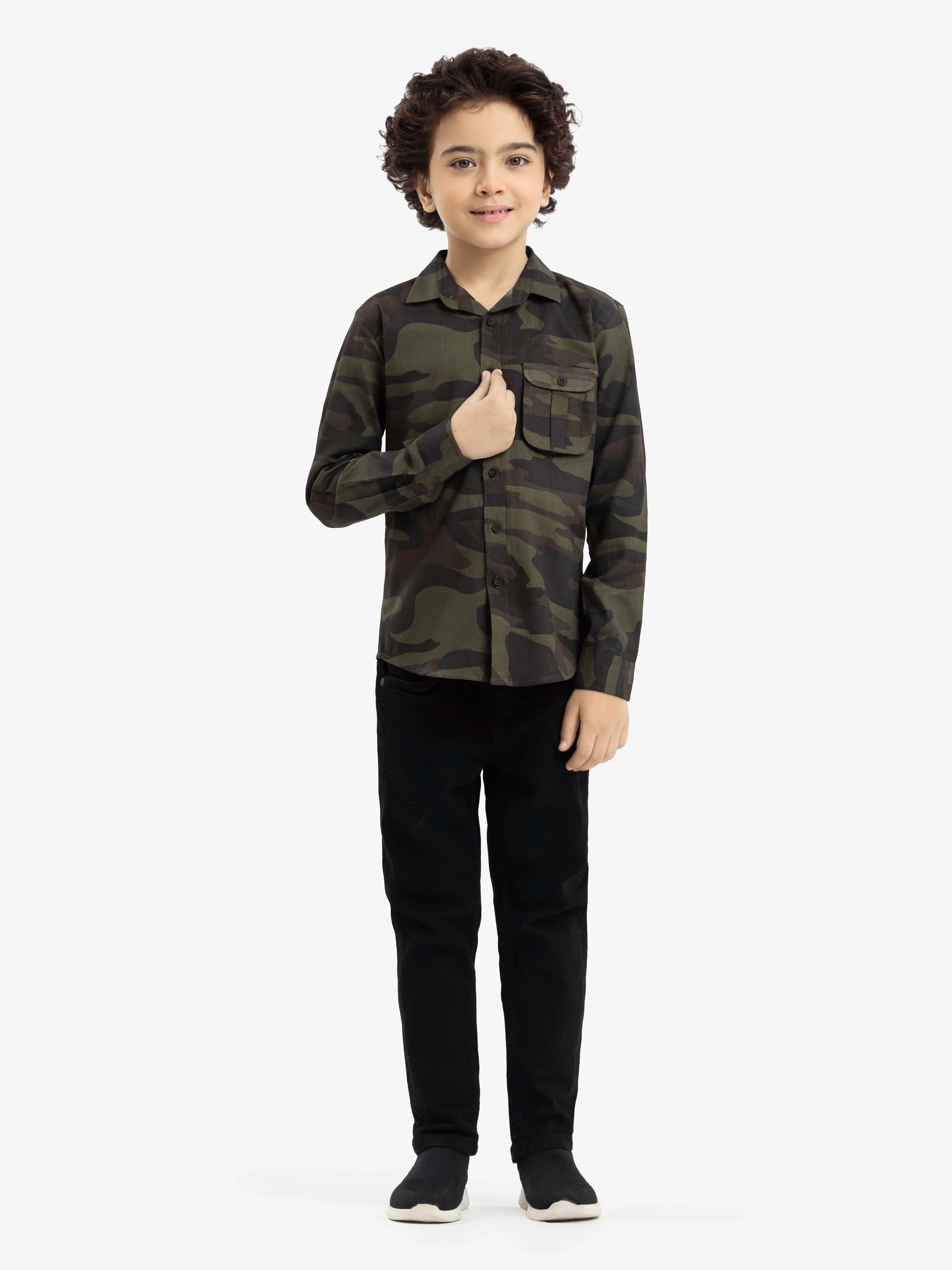 Boy's Army Green Shirt - EBTS24-27566