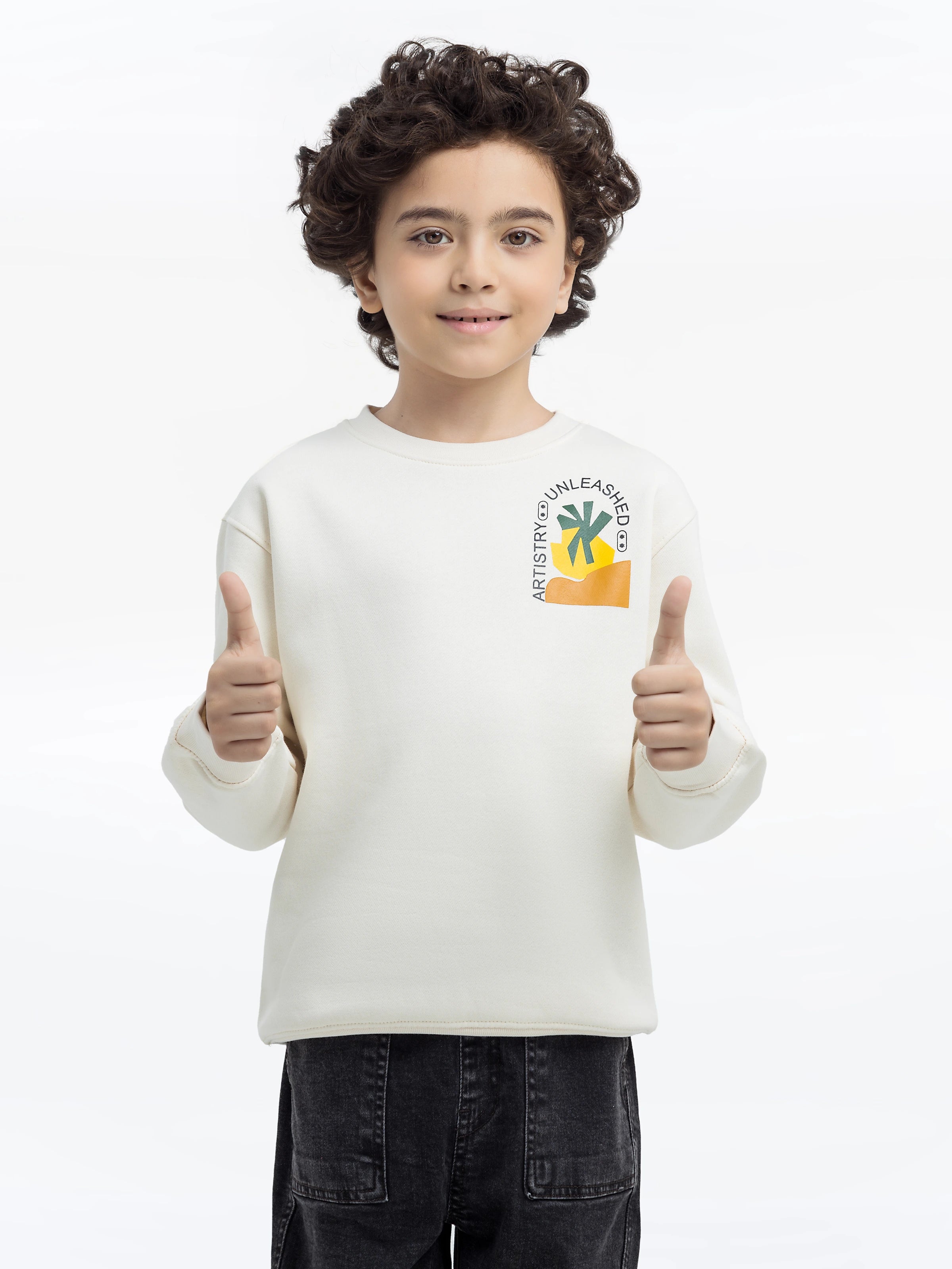 Boy's Cream Sweatshirt - EBTSS24-015