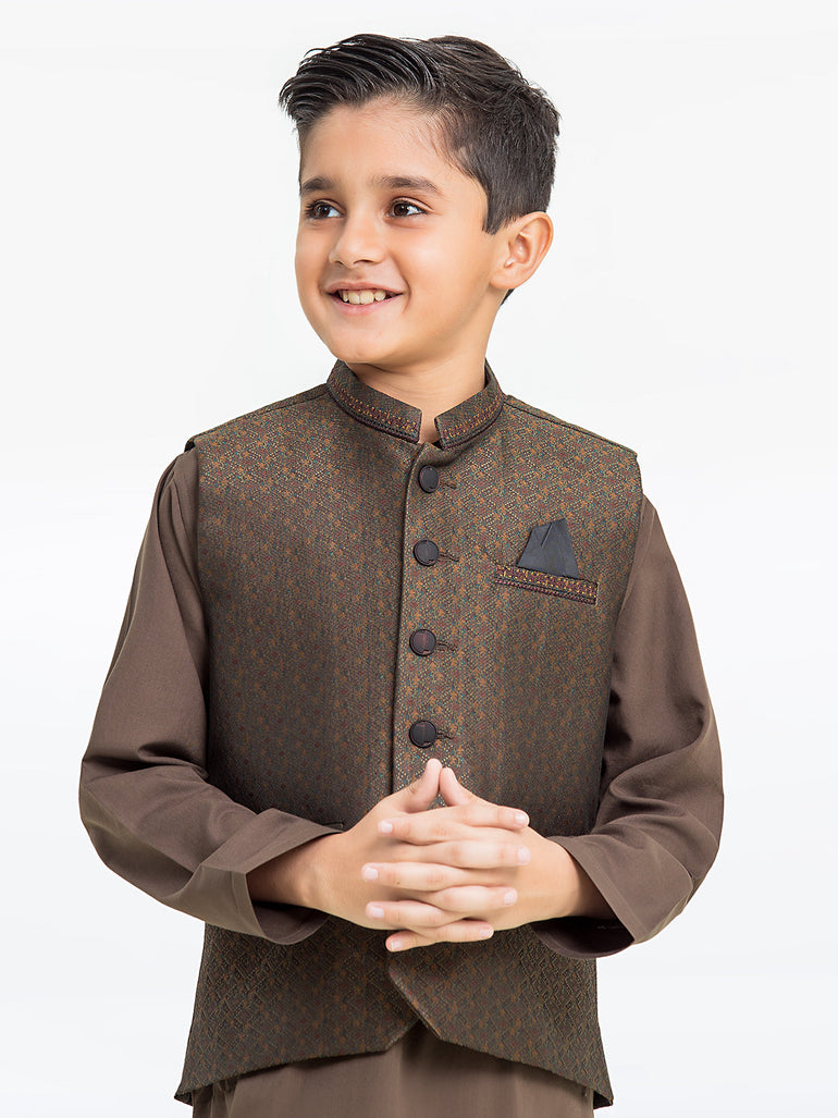 Boys Dhaka Waistcoat with Dhaka Topi 22 (10-12 Year) main image 0
