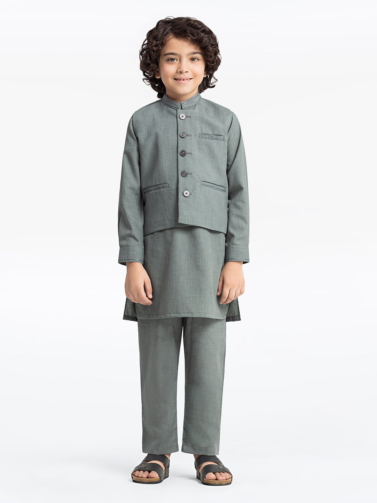 Boy's K.Green Waist Coat Suit - EBTWCS24-25190