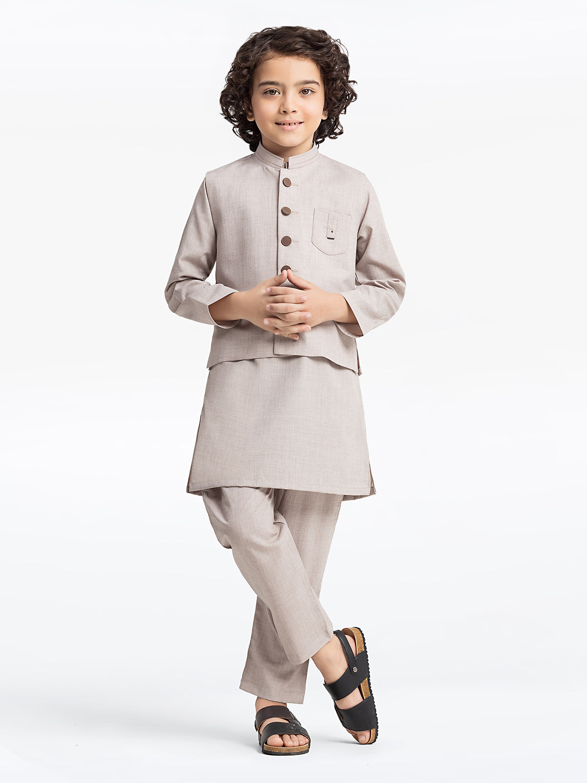 Boy's Coffee Waist Coat Suit - EBTWCS24-25191