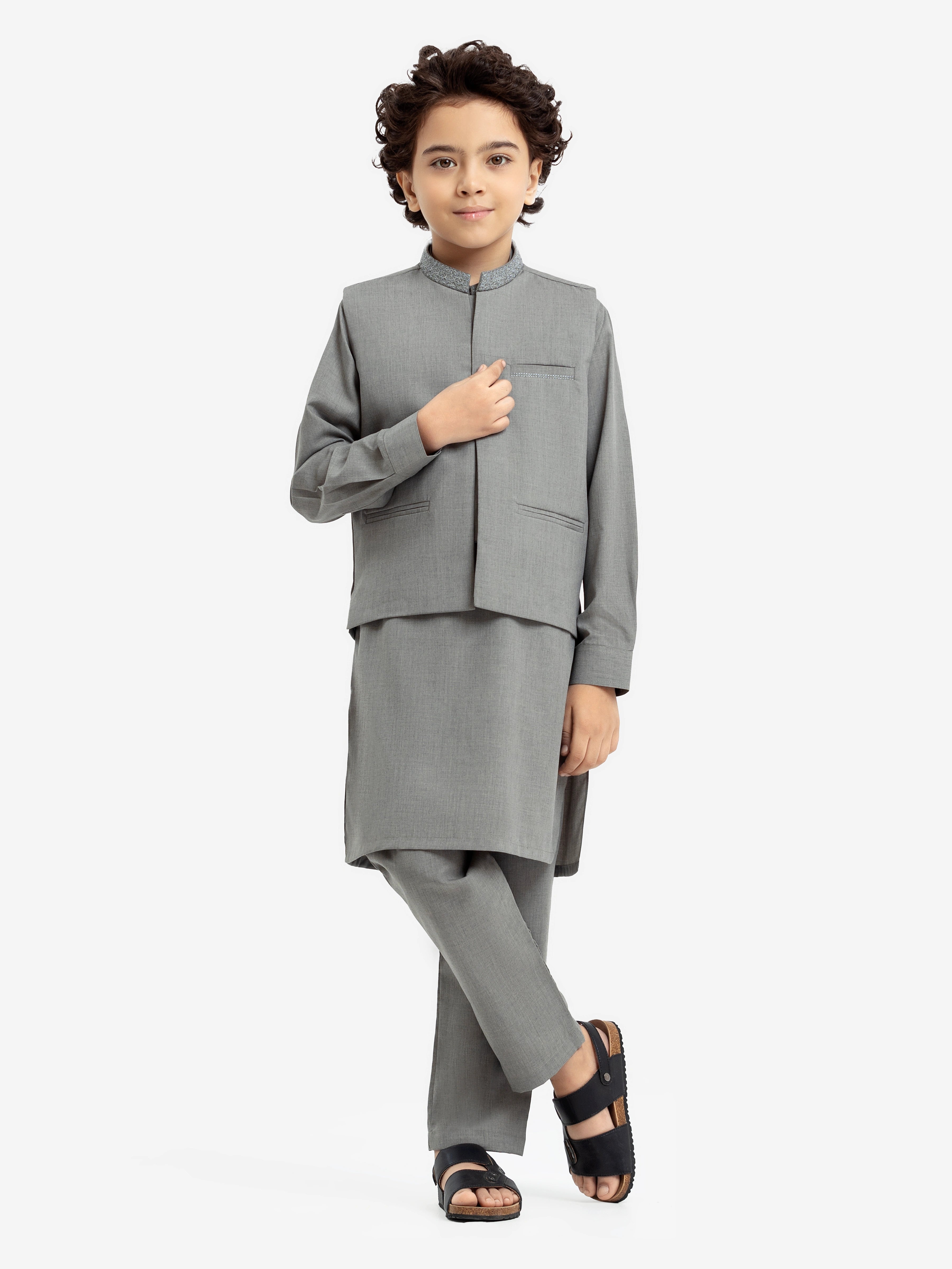 Boy's Grey Waist Coat Suit - EBTWCS24-25192