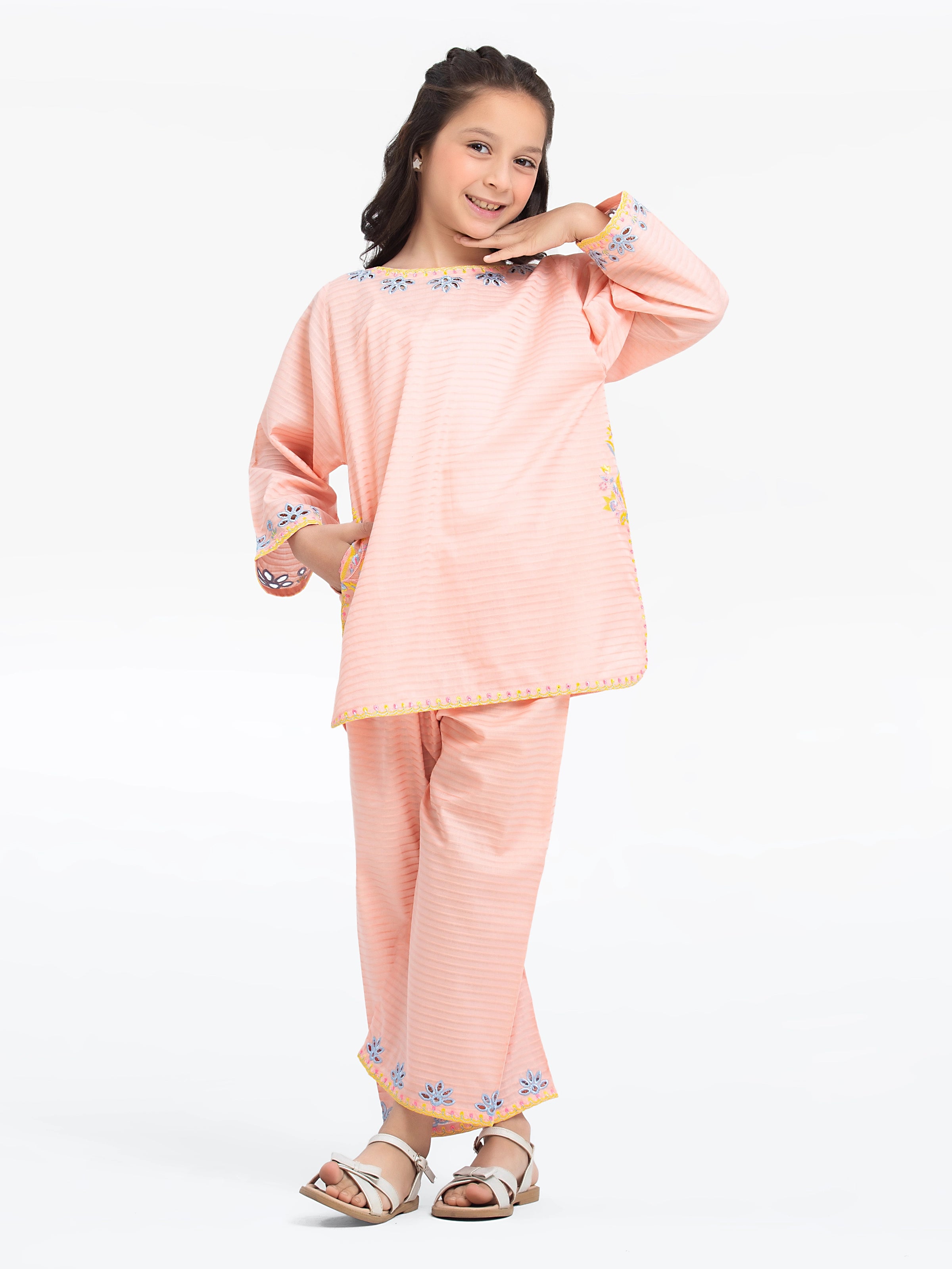 Girl's Peach Co Ord Set - EGTCS24-002