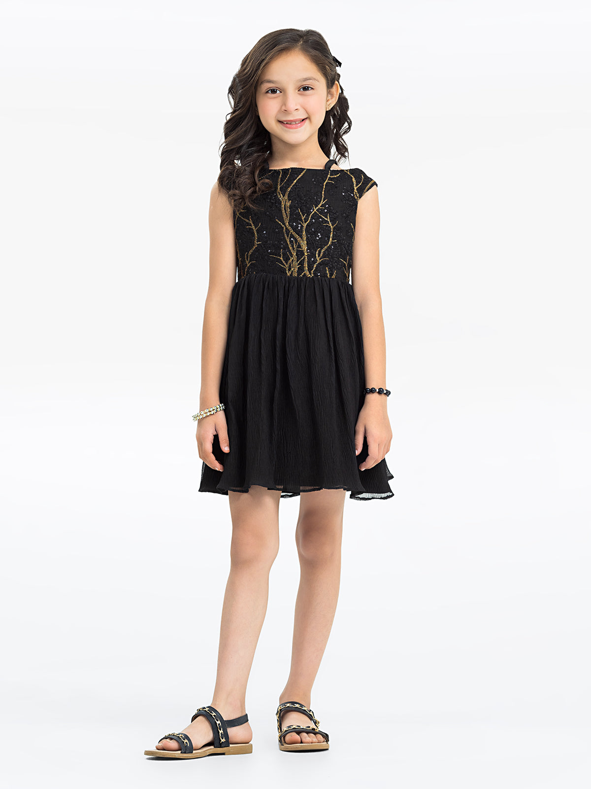 Girl's Black Frock - EGTF24S-200072