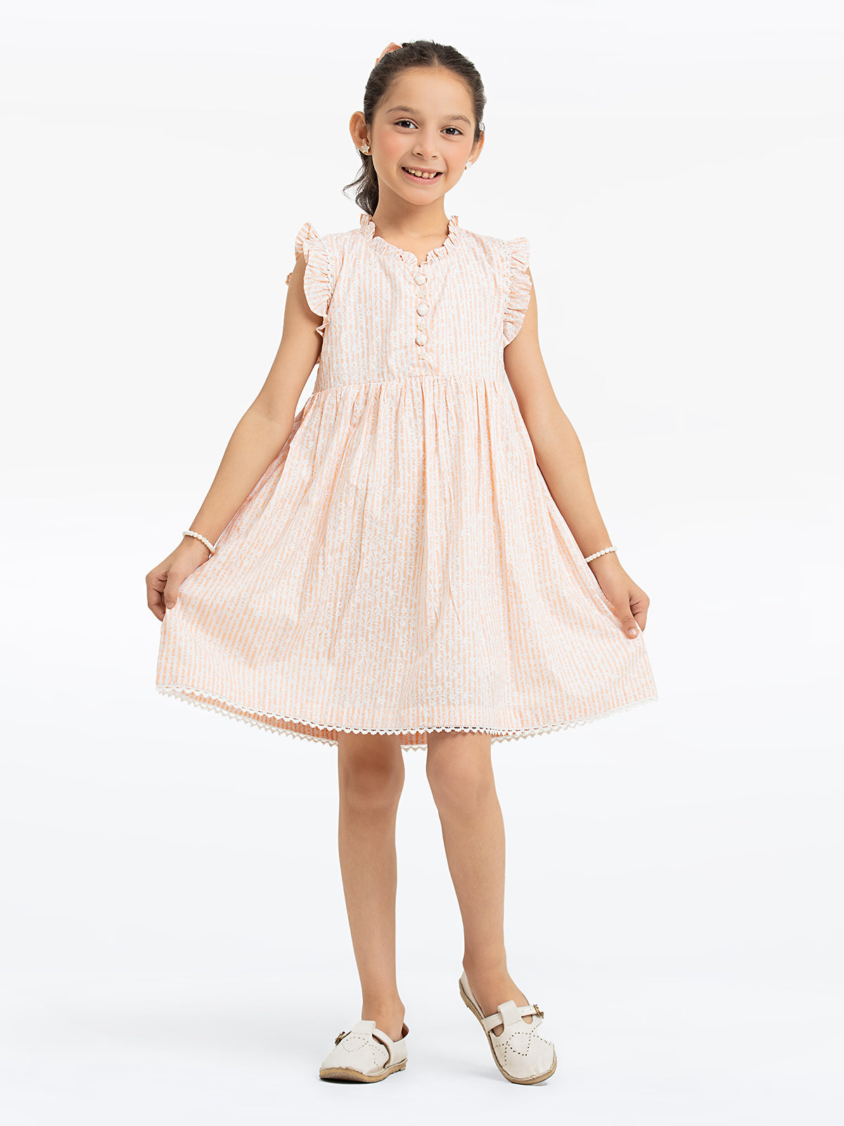 Girl's Peach Frock - EGTF24S-200080