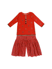 Girl's Pret Kurti & Gharara - EGTKP23-70737ST