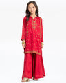 Girl's Red Pishwas - EGTPLE23-50002ST