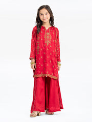 Girl's Red Pishwas - EGTPLE23-50002ST