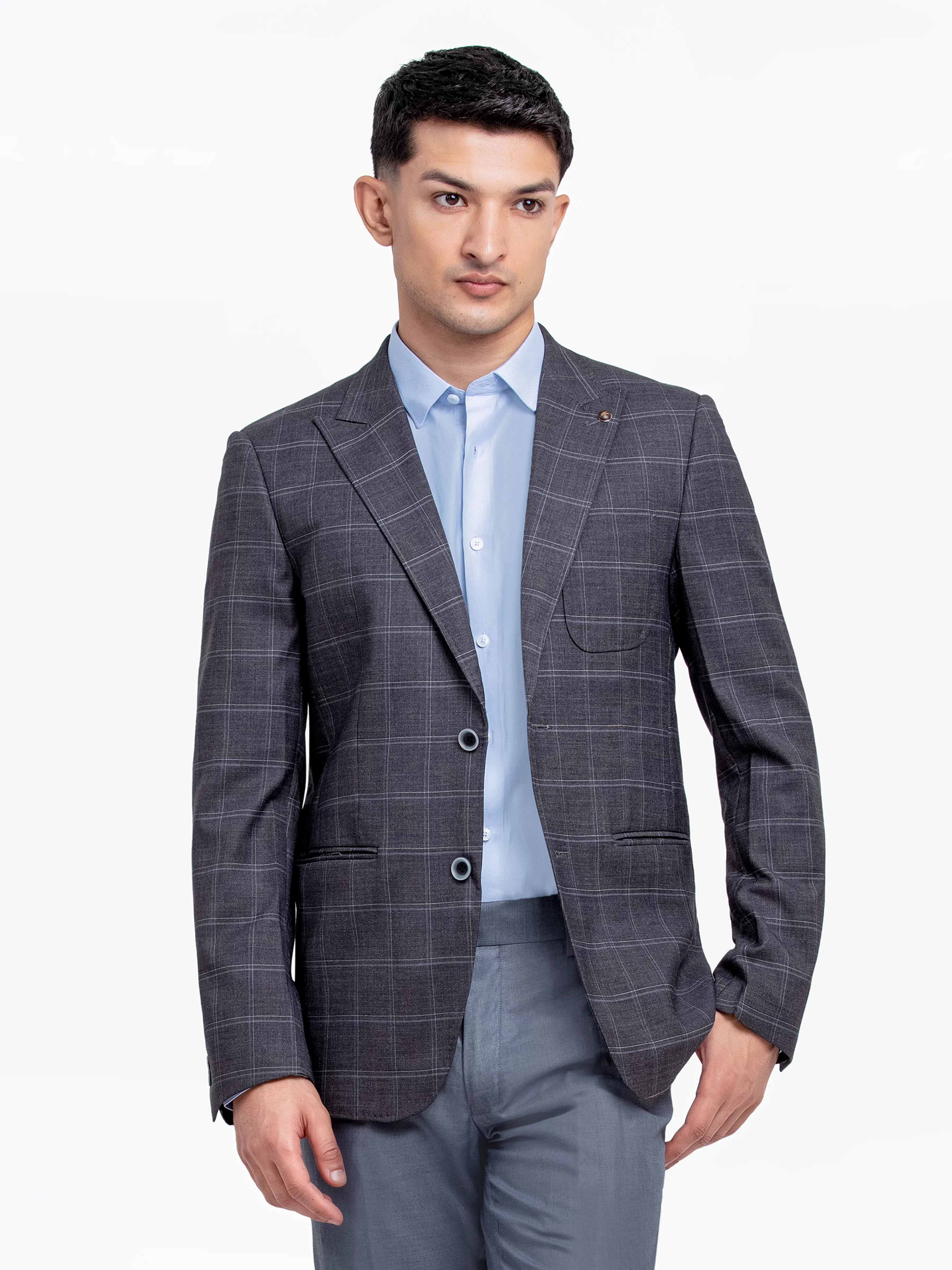 Men's Dark Grey Blazer - EMTB24-6880