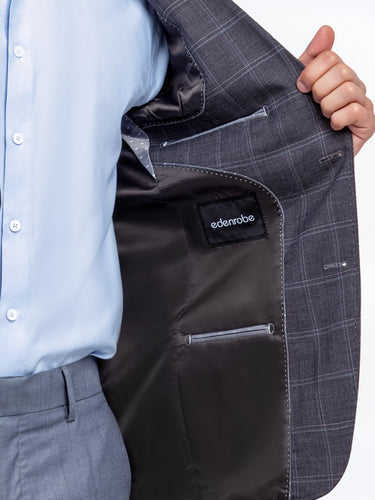 Men's Dark Grey Blazer - EMTB24-6880