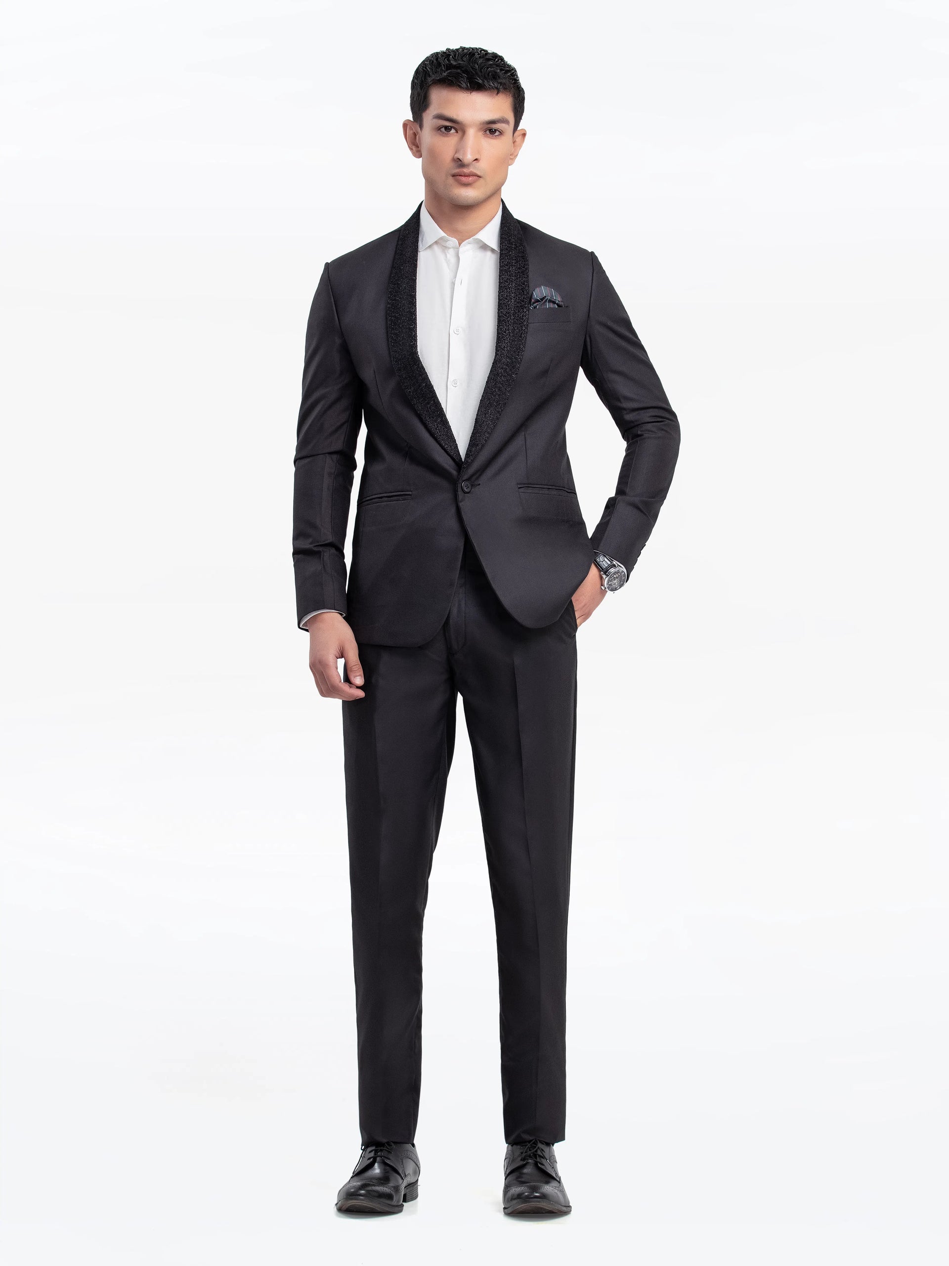 Coat Pant Shirt Men In Black Coat Men's Black Slim Fit Piece Suit
