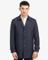 Men's Dark Navy Long Coat - EMTC24-005