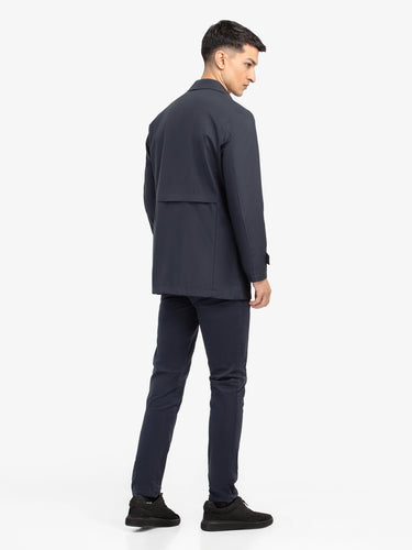 Men's Dark Navy Long Coat - EMTC24-005