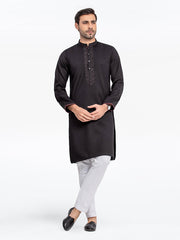 Men's Black Kurta - EMTKC23-095