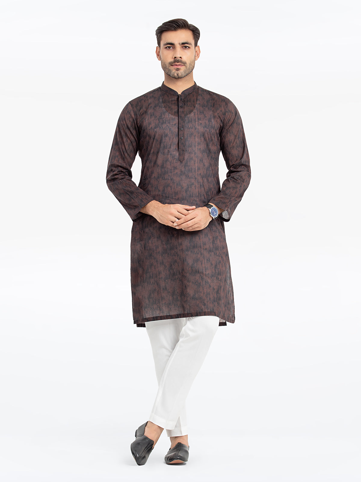 Men's Dark Brown Kurta - EMTKC24S-129