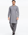 Men's Grey Kurta Shalwar - EMTKST24-99425