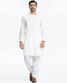 Men 's White Kurta Shalwar Tailored - EMTKST24-99442