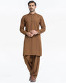 Men's Camel Brown Kurta Shalwar - EMTKST24-99445