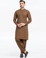 Men's Mud Green Kurta Shalwar - EMTKST24-99466