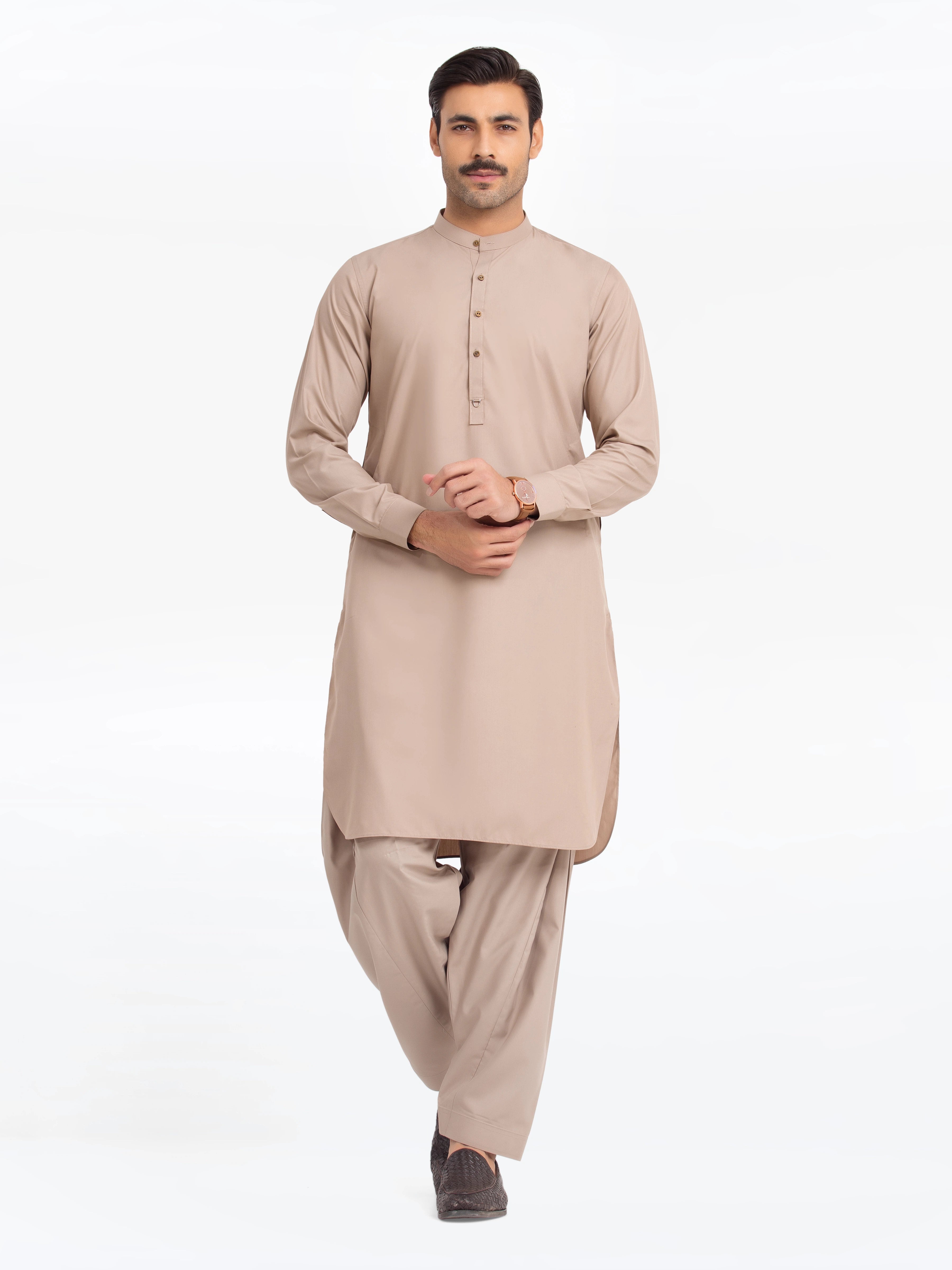 Men's Light Olive Kurta Shalwar - EMTKST24S-99474