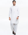 Men's Off White Kurta Shalwar - EMTKST24-99475