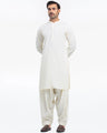 Men's Cream Kurta Shalwar - EMTKST25-99509