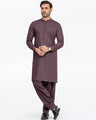 Men's Burgundy Kurta Shalwar - EMTKS24-41079