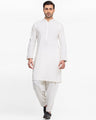 Men's Off White Kurta Shalwar - EMTKS24-41086