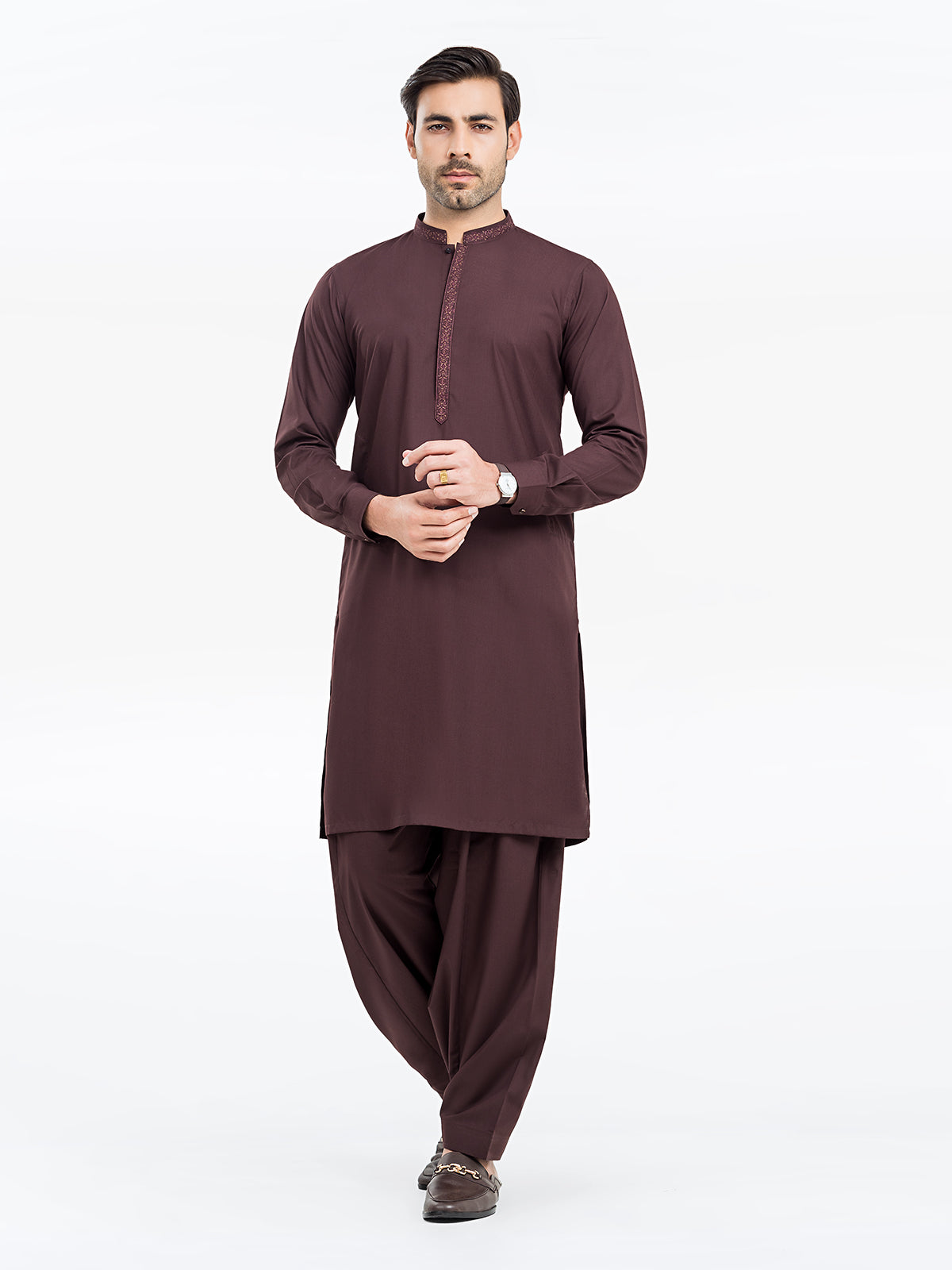 Men's Brown Kurta Shalwar - EMTKS24-41101