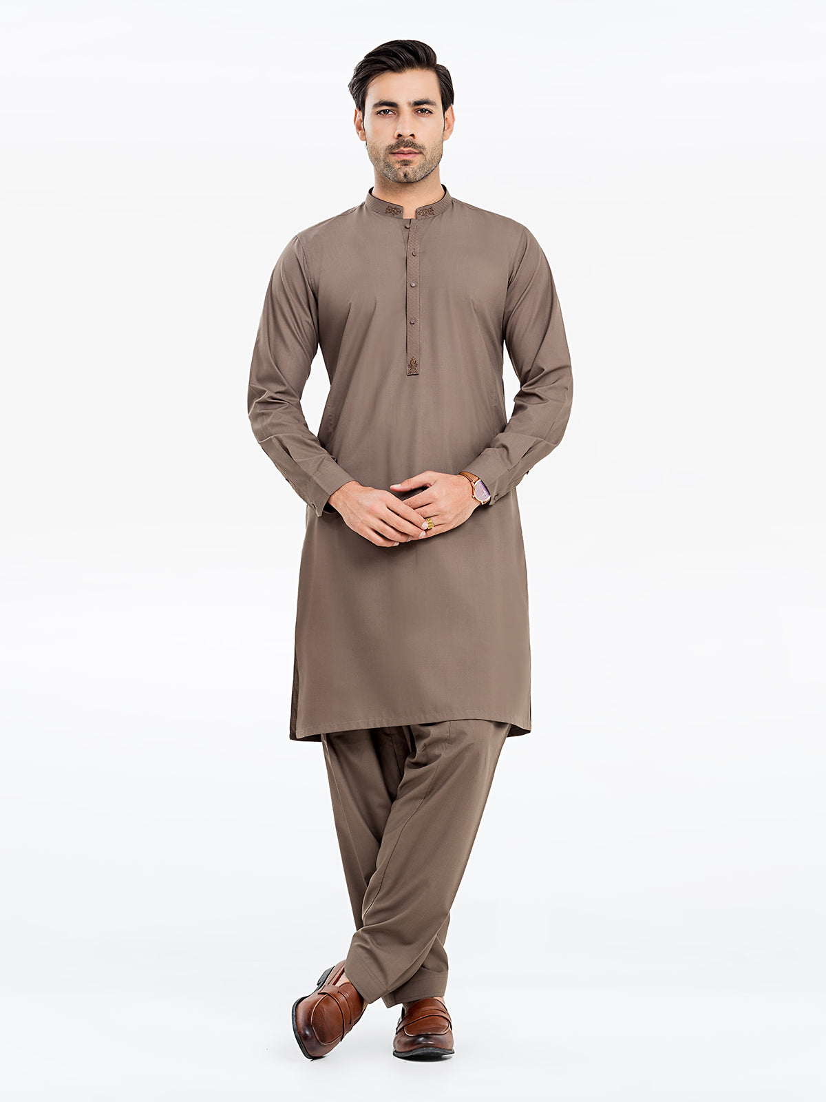 Men's Coffee Kurta Shalwar - EMTKS24-41102