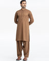 Men's Camel Brown Kurta Shalwar - EMTKS24-41104