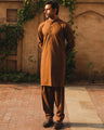 Men's Camel Brown Kurta Shalwar - EMTKS24-41104