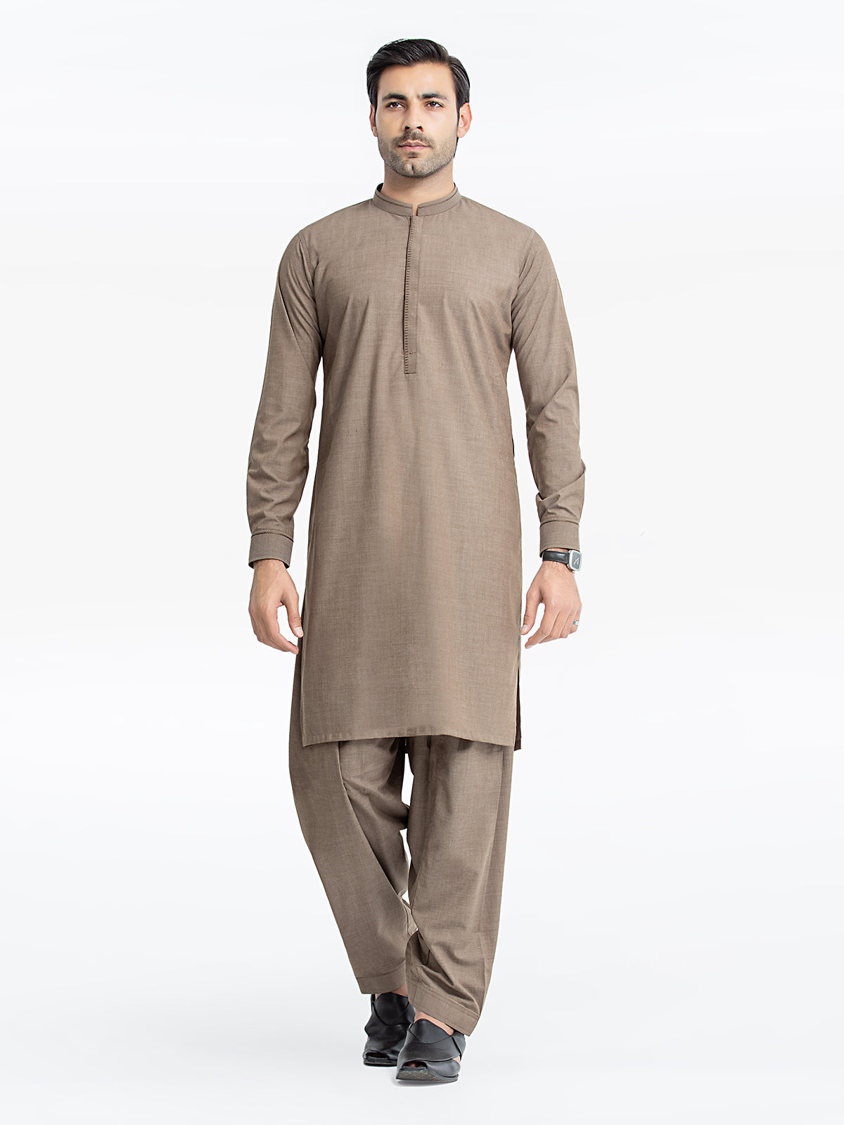 Men's Hazy Brown Kurta Shalwar - EMTKS24-41105