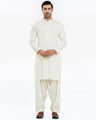 Men's Cream Kurta Shalwar - EMTKS24-41111